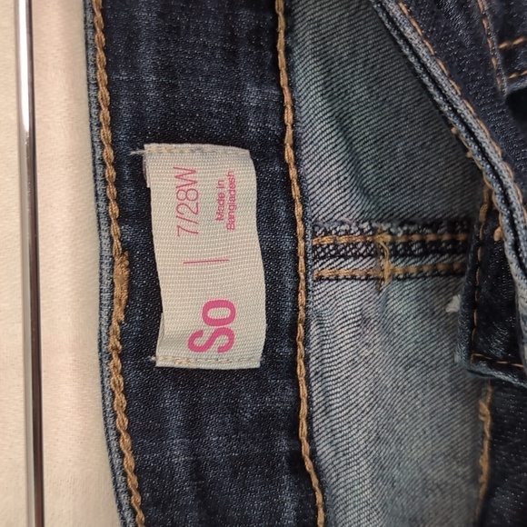 🍉 So Blue Denim Button Front Mini Skirt Size 7/28 - Picture 3 of 4